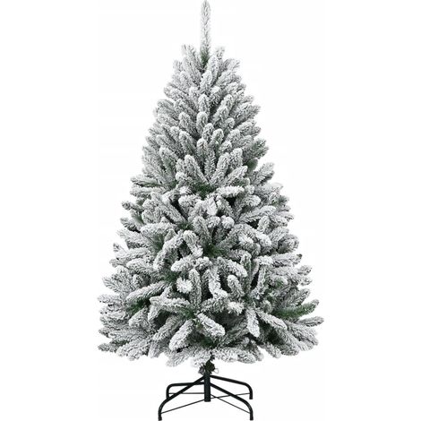 Sapin de Noël Arbre de Noël artificiel à charnières avec neige floquée 150 cm (1/5)