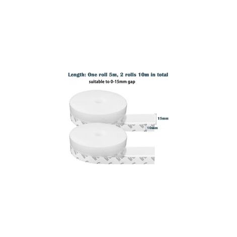 2er-Pack Silikon-Dichtungsstreifen, 10 m x 25 mm, selbstklebende Tür- und Fensterdichtung, transparente Türbodendichtung, staubdicht, wetterfest, schalldämmend – 10 m
