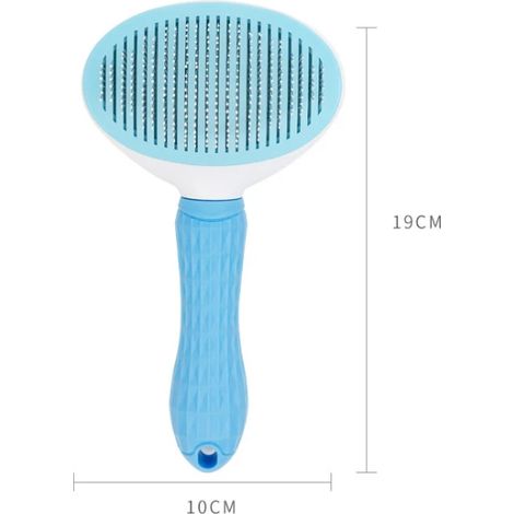 Outil de nettoyage pour animaux de compagnie, peigne rond bleu pour enlever les poils (1/5)