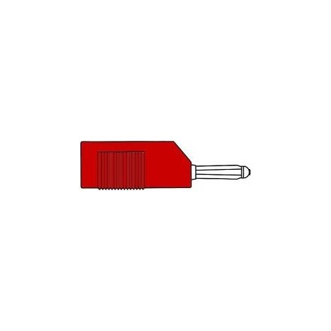 Fiche multicontacts 4mm a trou transversal et reprise arriere - rouge (bsb 20k)