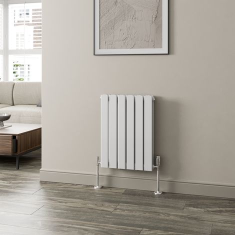 White Flat Panel Designer Radiator Vertical Horizontal 6000 x 456mm Double Panel