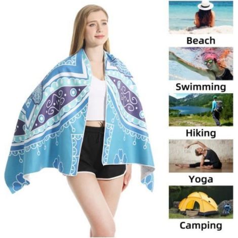 Serviette De Plage - Microfibre - 150 X 75 Cm - Pour Plage Piscine Et Extérieur - 1 Pièce (1/4)
