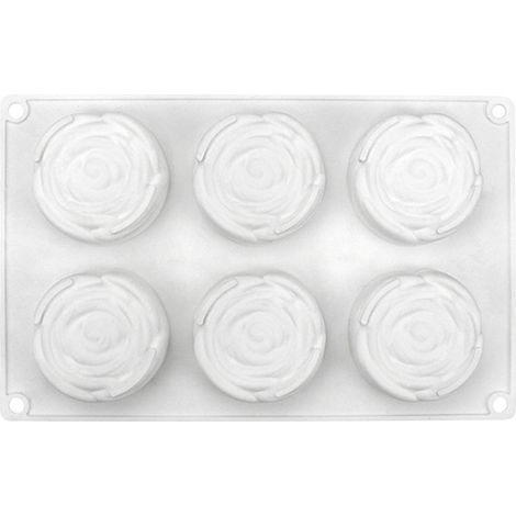 Moule à Dessert 3D Rose en Silicone Alimentaire pour Gâteau et Mousse (1/4)