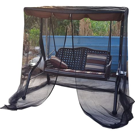 Moustiquaire pour balancelle de jardin — Facile à installer, convient aux balancelles 2-3 places, 125 x 205 x 205 cm (1/5)