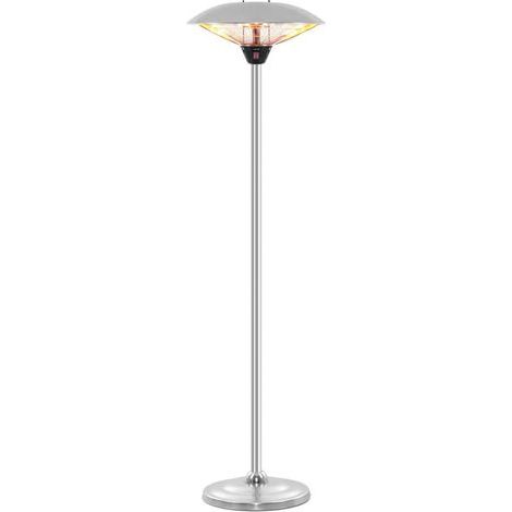 Radiateur infrarouge parasol chauffant de terrasse 2100W IP44 - argenté (1/5)