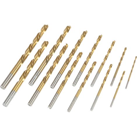 Jeu de 13 forets pour gauchers M2 HSS avec revêtement en nitrure de titane (1/16" - 1/4") (1/5)