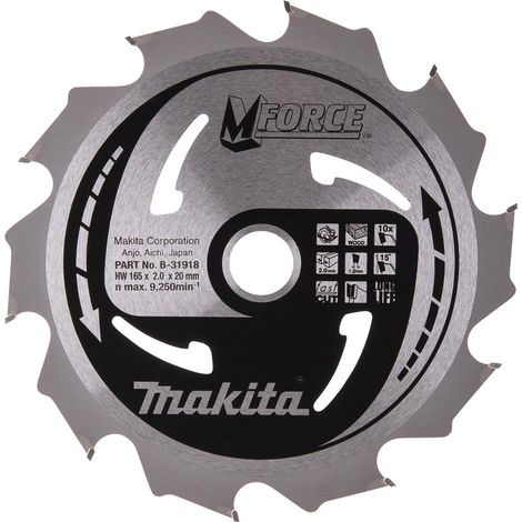Makita - Lama per sega circolare per legno, 165x20 mm, 10 denti B-31918 (1/4)
