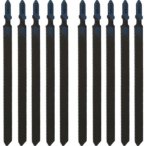 10 x T136A HSS Jigsaw Blades 107mm Working Length Straight Quick Cut T Shank for Wood and Metal (1/5)
