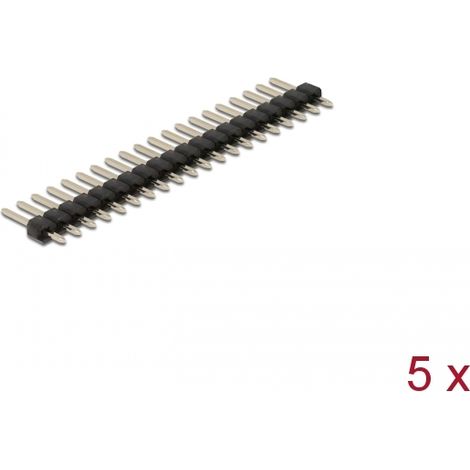 Delock Cabezal de 20 pines, densidad 2,54 mm, 1 hilera, recto, 5 piezas