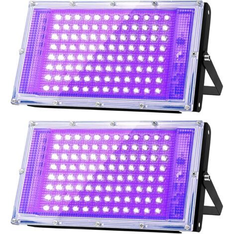 proiettori LED UV da 100 W, luce nera impermeabile IP65, lampada LED ultravioletta, illuminazione ad effetto per acquario, feste, pittura fluorescente, insegne fluorescenti, neon, bar, feste (1/4)