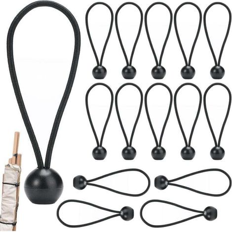 15 Pieces Elastic Tarp Tensioners for Pool Tarps and Straps, Pool Tarp Tensioners, Trailer Tarp Elastic Cord, Elastic Cord for Tarps for Pavilions, Tarpaulins, Camping, Tents (1/4)