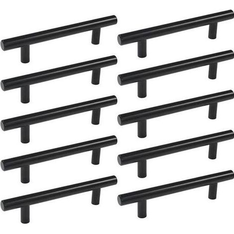 Lot de 20 poignées de porte d\'armoire en acier inoxydable noir 128 mm avec vis-Ywey (1/5)