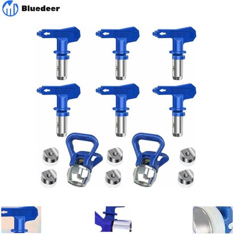 Bluedeer – Set mit 6 reversiblen Airless-Spritzdüsen – Hochfester Edelstahl – Größen 211, 315, 417, 515, 517, 523 – Für feine Industrielackierungen (1/5)