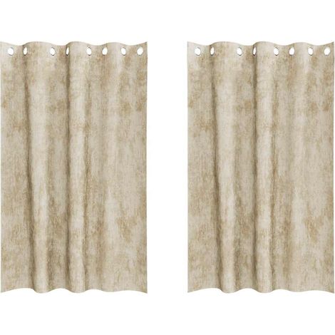 Rideaux en velours 2 pcs Crème 175 x 140 cm Velours (1/5)