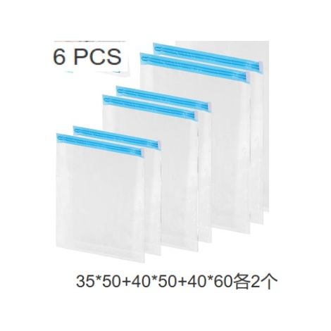 Autocollants - Lot de 6 sacs de rangement sous vide - 35 x 50 mm + 40 x 50 mm + 40 x 60 mm (2 de chaque).-AquaForge