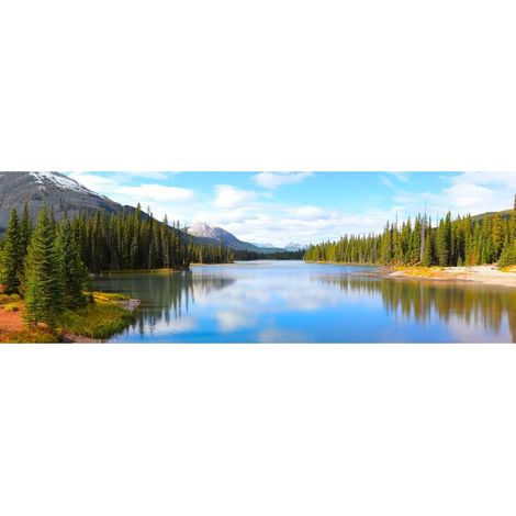 Tableau sur toile lac montagneux 30x97 cm - Impression sur Toile Murale Décorative - Image imprimée en HD sur Toile - Toile sur Châssis en Bois FSC - Fabriqué en France (1/5)