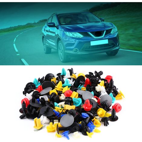 200 agrafes de fixation pour garniture de portière auto, clips rétroviseurs, rivets, vis et attaches rapides universelles, assortiment de 200 pièces (1/5)