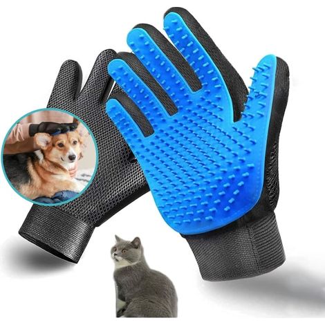 Gant de toilettage, de massage et de bain pour animaux, gant de brossage doux pour la guérison et l'élimination efficace des poils, idéal pour les chiens et les enfants-AquaForge (1/5)