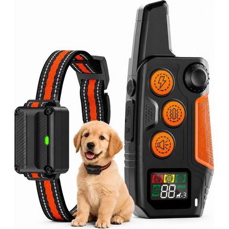 Collier Anti-aboiements pour Chien, Dressage à Distance 3300 Pieds, IPX7 Étanche, Rechargeable, Convient Petite, Moyenne, Grande Taille (1/5)