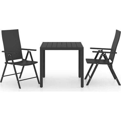 Maison Exclusive - Set da Pranzo da Giardino 3 pz Nero (1/5)