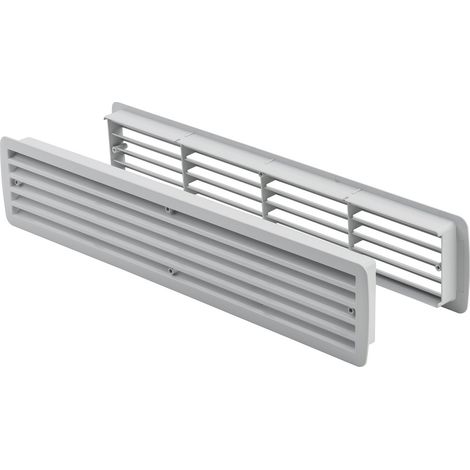 Lüftungsgitter Türlüftung Kunststoff Lichtgrau paarweise 457mm x 92mm (1/3)