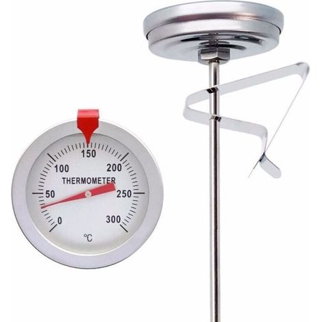Thermomètre de Four Professionnel en Acier Inoxydable avec Longue sonde de température (30 cm), pièce de Rechange pour Four à Pizza, Four à Bois, Four en Pierre, Barbecue