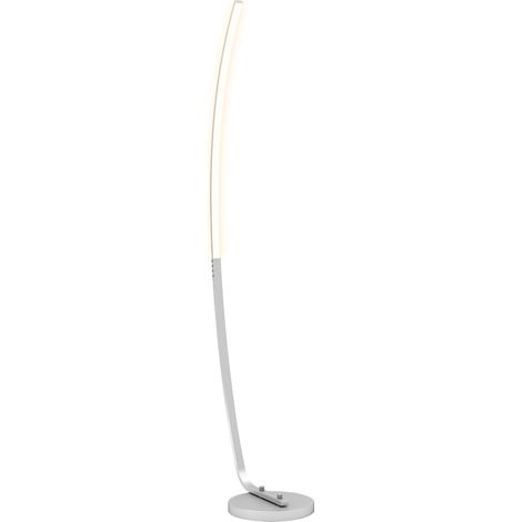 Lampadaire LED avec 3 niveaux de luminosité réglables, lampe sur pied moderne avec interrupteur au pied, argenté (1/5)