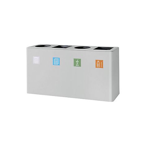 Papeleras  capacidad 4 x 30 l  con