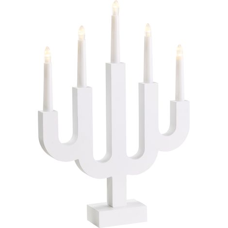 Candelero de Navidad LED para interiores accesorio decorativo iluminación MDF blanco Bjorkan