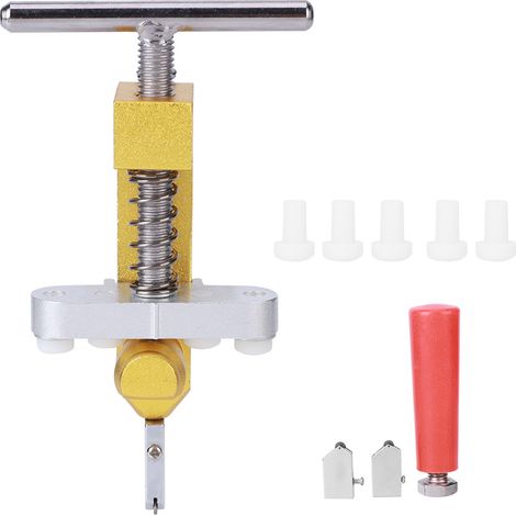 Cutter À Verre - Poignée Rotative En Forme De T - Ressort Renforcé - Lame En Alliage D'Aluminium - Pour Carrelage Et Verre - 1 Pièce (1/5)