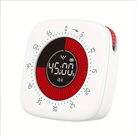 Timer, lautloser Countdown-Timer mit visueller Anzeige, intelligenter Küchentimer (60 Minuten Kochzeit), 4-stufige Stummschaltung mit Vibration und 3-stufige Helligkeitsregelung, Haushaltsartikel (1/5)