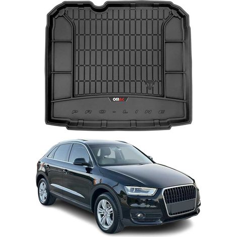Tapis de Coffre 3D TPE Premium Compatible avec Audi Q3 2011-2018 Bac de Protection de Coffre Intérieur antidérapant Revêtement de Coffre Bords Hauts pour Voiture Noir (1/5)