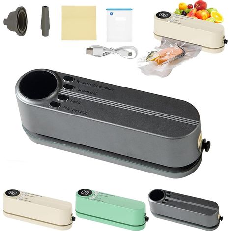 Machine à emballer sous vide sans fil Rightfavour Mini, dernier modèle 2025, portable et fournie avec 10 sacs sous vide et rechargeable par USB. (1/5)
