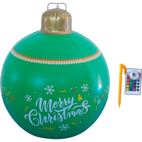 Boule De Noël Gonflable - 60 Cm - Avec Led Et Télécommande - Pour Décoration Extérieure Jardin Piscine - 1 Pièce (1/5)