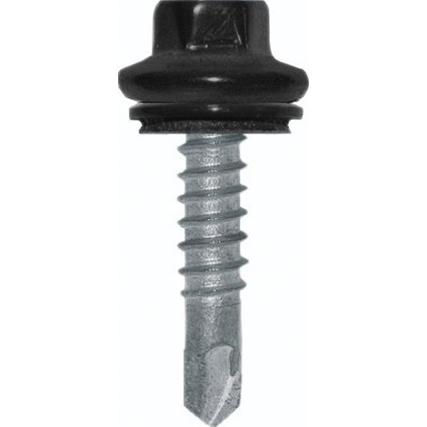 Vis P5 bardage CAPINOX 4 tête hexagonale 8mm CP 5,5x25mm RAL7016 100 pièces – ETANCO - 263107-236 (1/3)