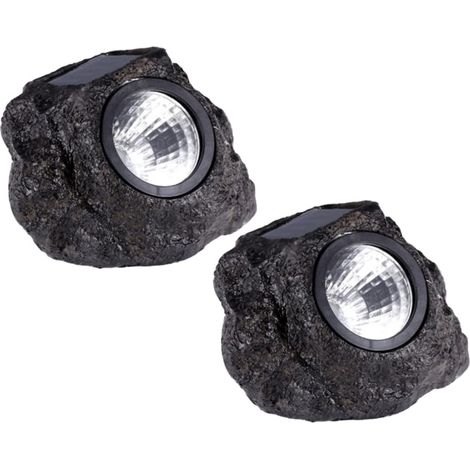 2pièces Lampe Solaire Pierre Lampe De Jardin Imperméable Avec Éclairage
