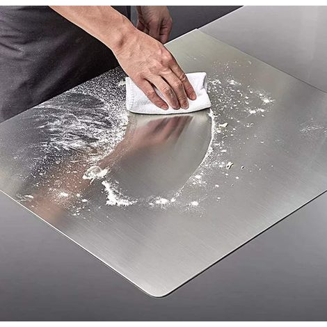 ZOIMANIA - Tagliere Spianatoia con Tarocco - Inox - Cucina - Profondità 55 - Dimensione Tagliere: L 40 x P 55 x 3