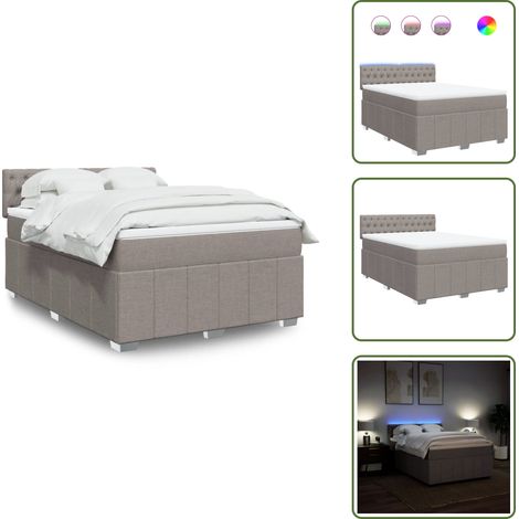 Boxspringbett mit Matratze Taupe 140x200 cm Stoff - Boxspringbett - Boxspringbetten - Bett - Bettgestell (1/5)
