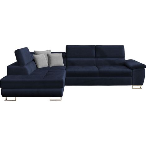 Sofá rinconero Comfivo Ruta II, Magic Velvet 2216 + Magic Velvet 2240, Función de descanso, Almacenaje, 270x202x71cm, 0 (1/5)