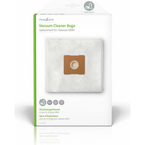 Nedis DUBG220DAE4 Sacco Aspirapolvere Bianco 4 Unità Microfibra (1/4)