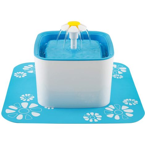 Fontaine À Eau Pour Animaux - 2,5 L - Triple Filtre - 3 Modes D'Écoulement - Tapis En Silicone - 1 Unité (1/5)