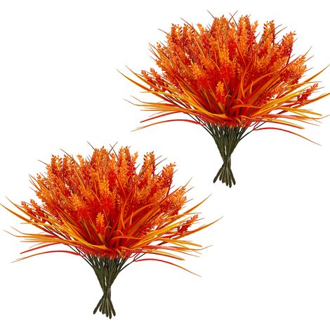 (Kontaktieren Sie uns für ein Set mit 20 Teilen) Herbstdekoration für Wohnzimmer, Zaunschmuck, Blumenarrangement, künstlicher Lavendel, Plastikblumen, Kunstblumen, Innendekoration (Herbstabend) (1/3)