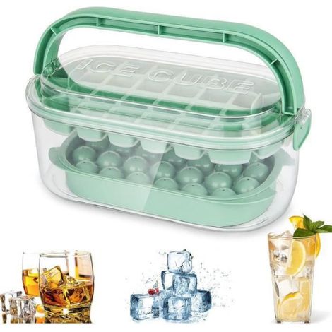 Bac À Glaçons - Seau À Glace Portable Avec Couvercle Fermé Pour Cocktails Whisky Jus - 2 Bacs Et 1 Seau De Glace (1/4)
