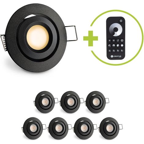 Einbaustrahler Mini schwenkbar Matera 3W 2700K IP44 - Farbe: schwarz matt - Anzahl: 8x