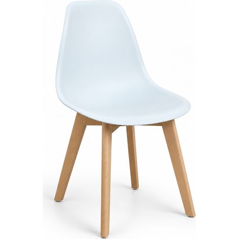 ORION91® ARA Chair in Aqua Blue - Ergonomic dining chair with polypropylene seat and beech wood legs, 83x46x55 cm, perfect for Scandinavian style interiors, supports up to 110 kg, ideal for dining roo (1/5)