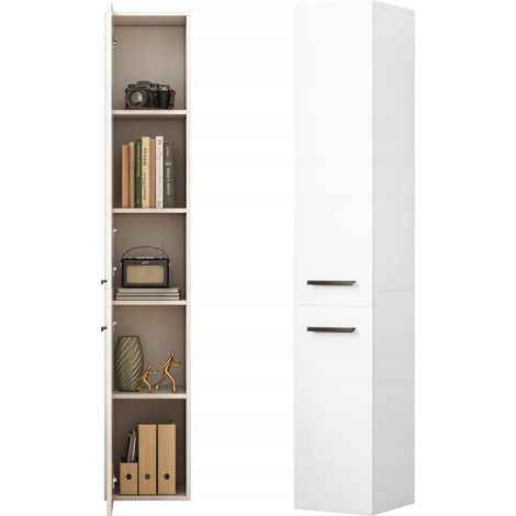Regal, weißer moderner Standschrank, hoher Pfosten, Loft, 2 Türen, 174 cm (1/5)