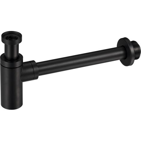 Universeller schwarzer Spülbecken-Siphon, Edelstahl, 1 1/4 x 32 mm, Mattschwarz