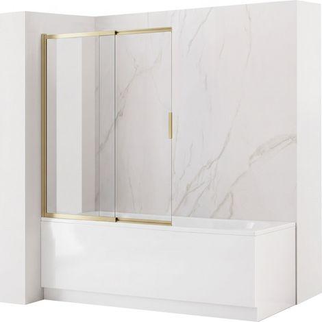 Rea Mampara De Bañera Corredera Dario Brush Gold 80 (1/5)