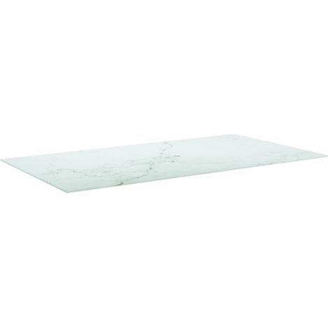 Maison Exclusive - Piano Tavolo Bianco 120x65 cm 8mm Vetro Temperato Design Marmo