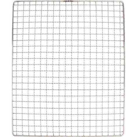 Grille de barbecue en acier inoxydable à trous carrés, treillis métallique multi-usages (26 x 32 cm)-Silver (1/2)